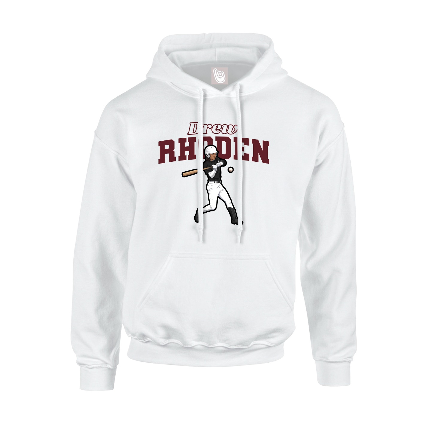 Hoodie — Name Arch in White