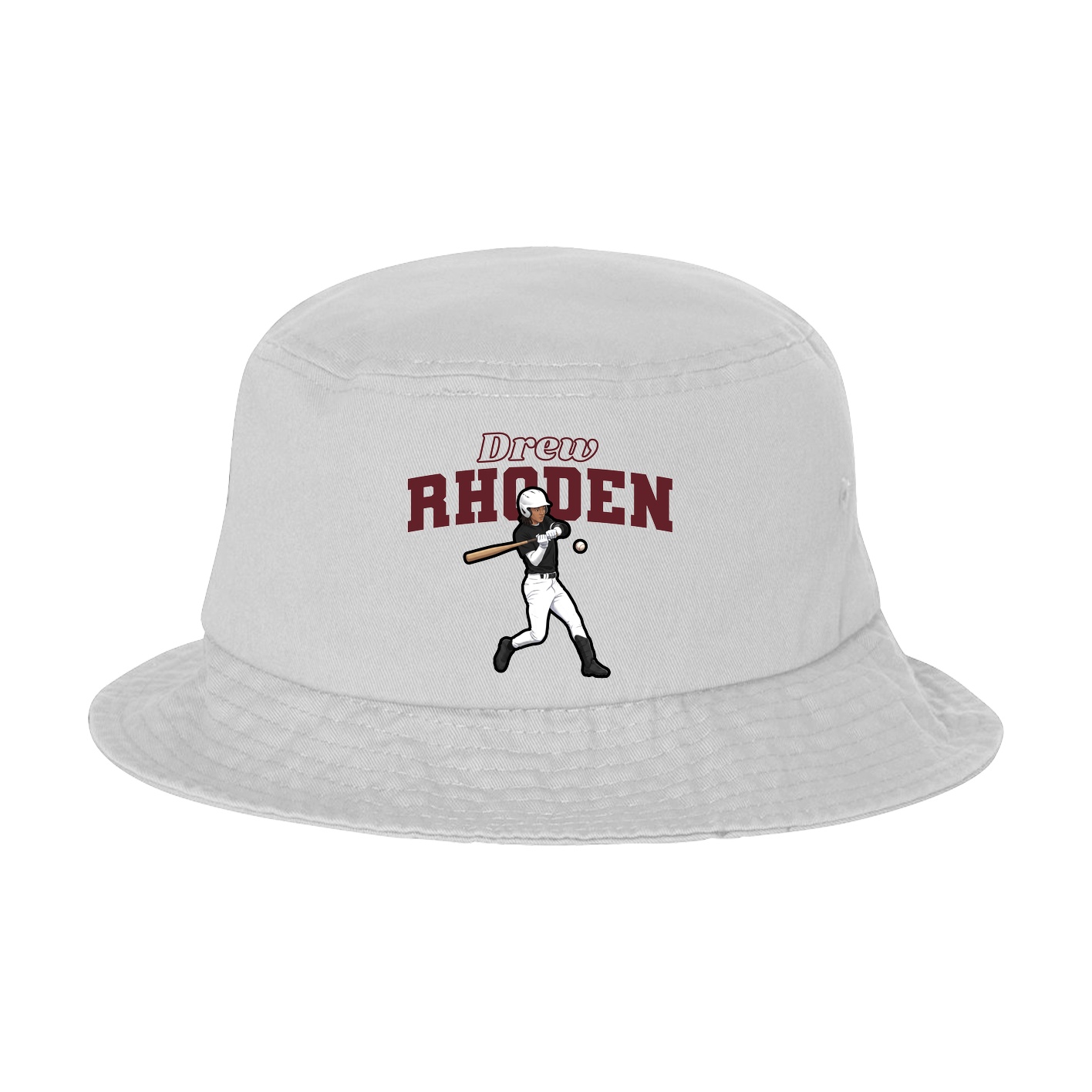 Bucket Cap — Name Arch in White