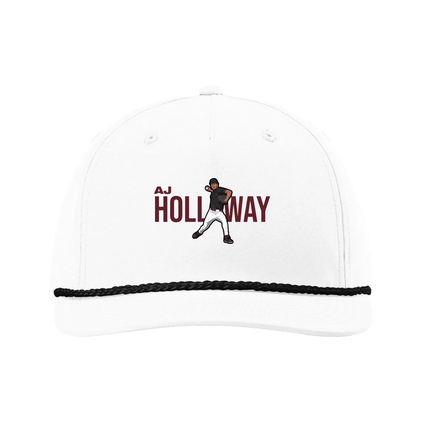 Five-Panel Classic Rope Cap — Player Name in White