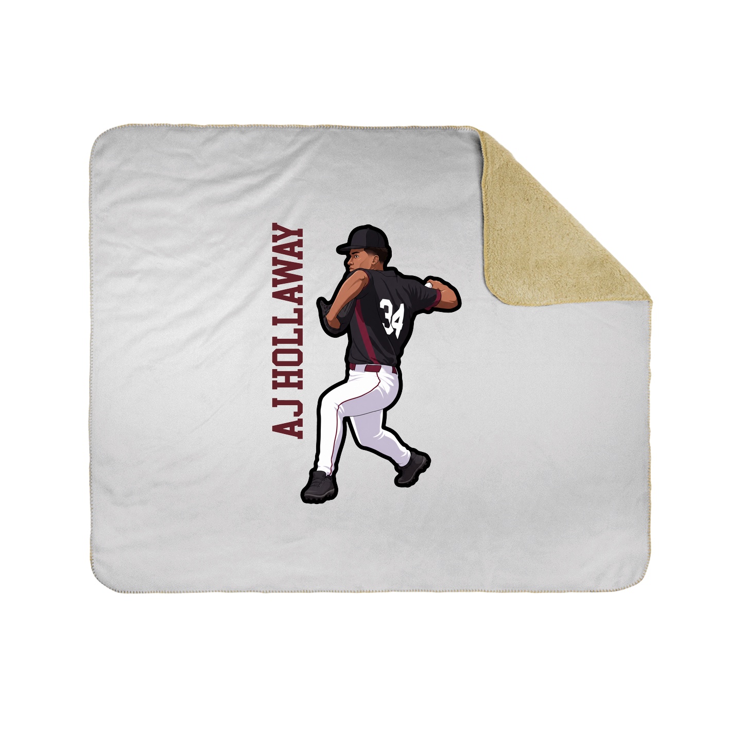 Throw Blanket — Name Vertical in White