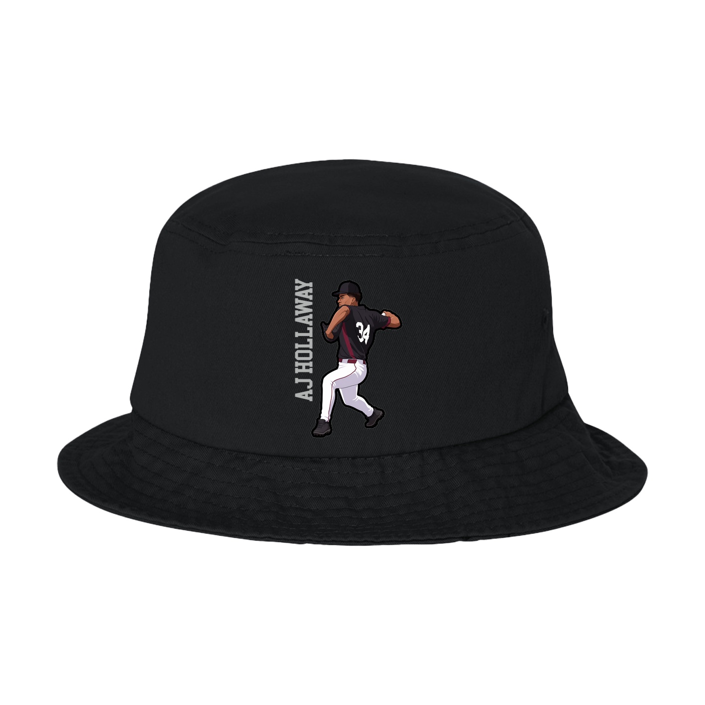 Bucket Cap — Name Vertical in Black
