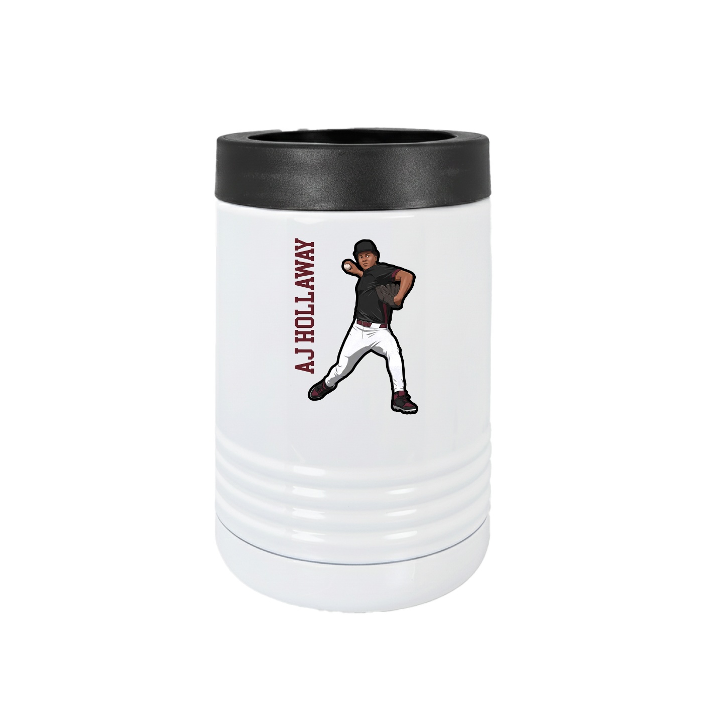Beverage Holder — Name Vertical in White