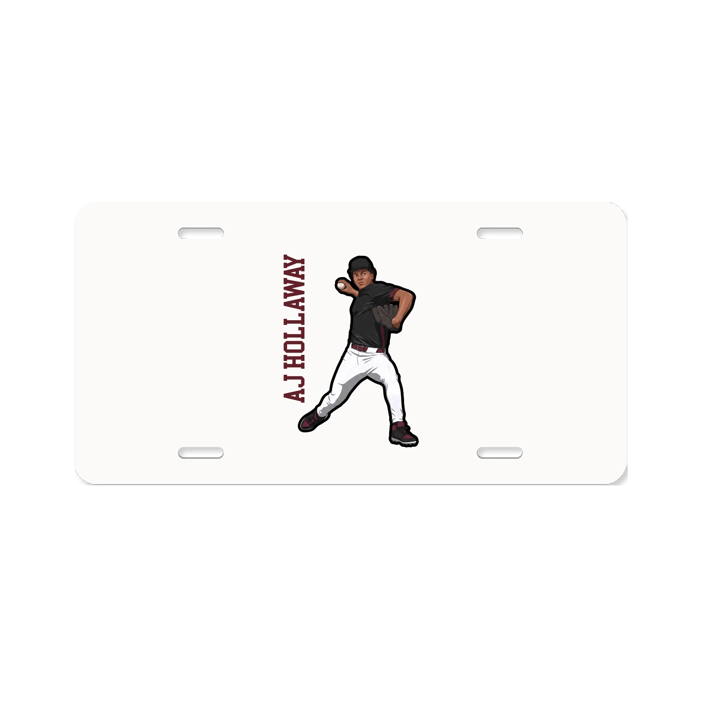 License Plate — Name Vertical in Classic
