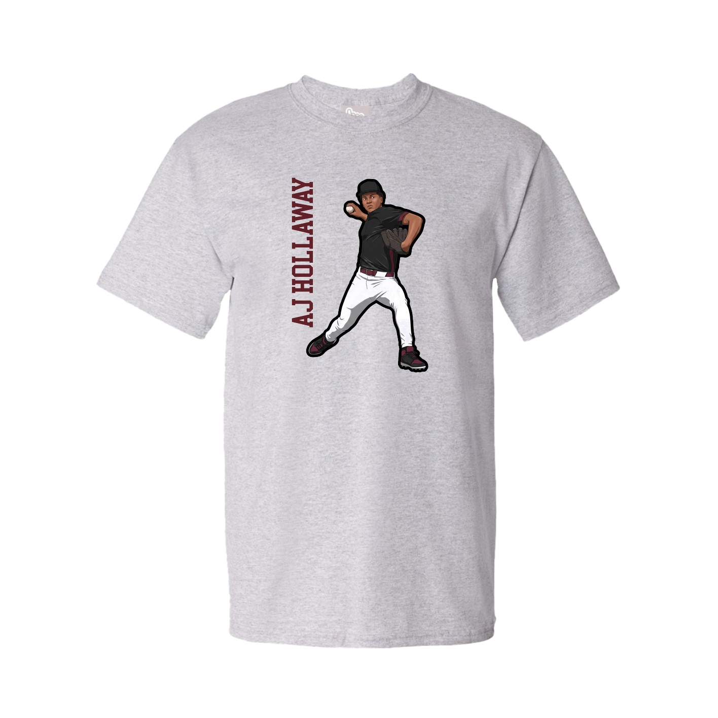 Tee — Name Vertical in Grey