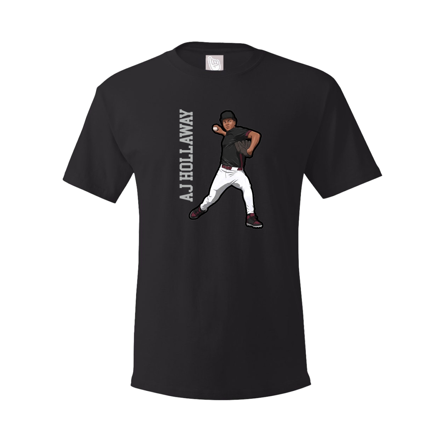 Youth Tee — Name Vertical in Black