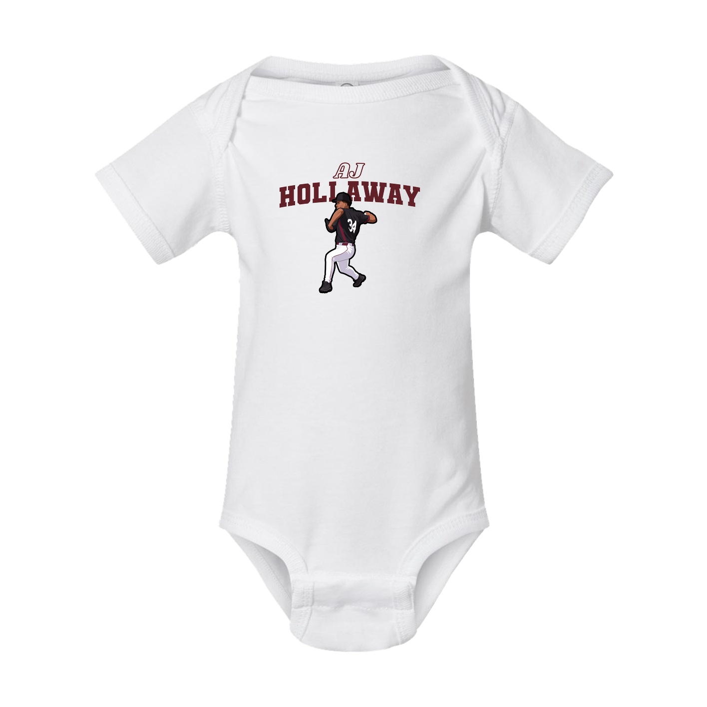 Baby Onesie — Name Arch in White