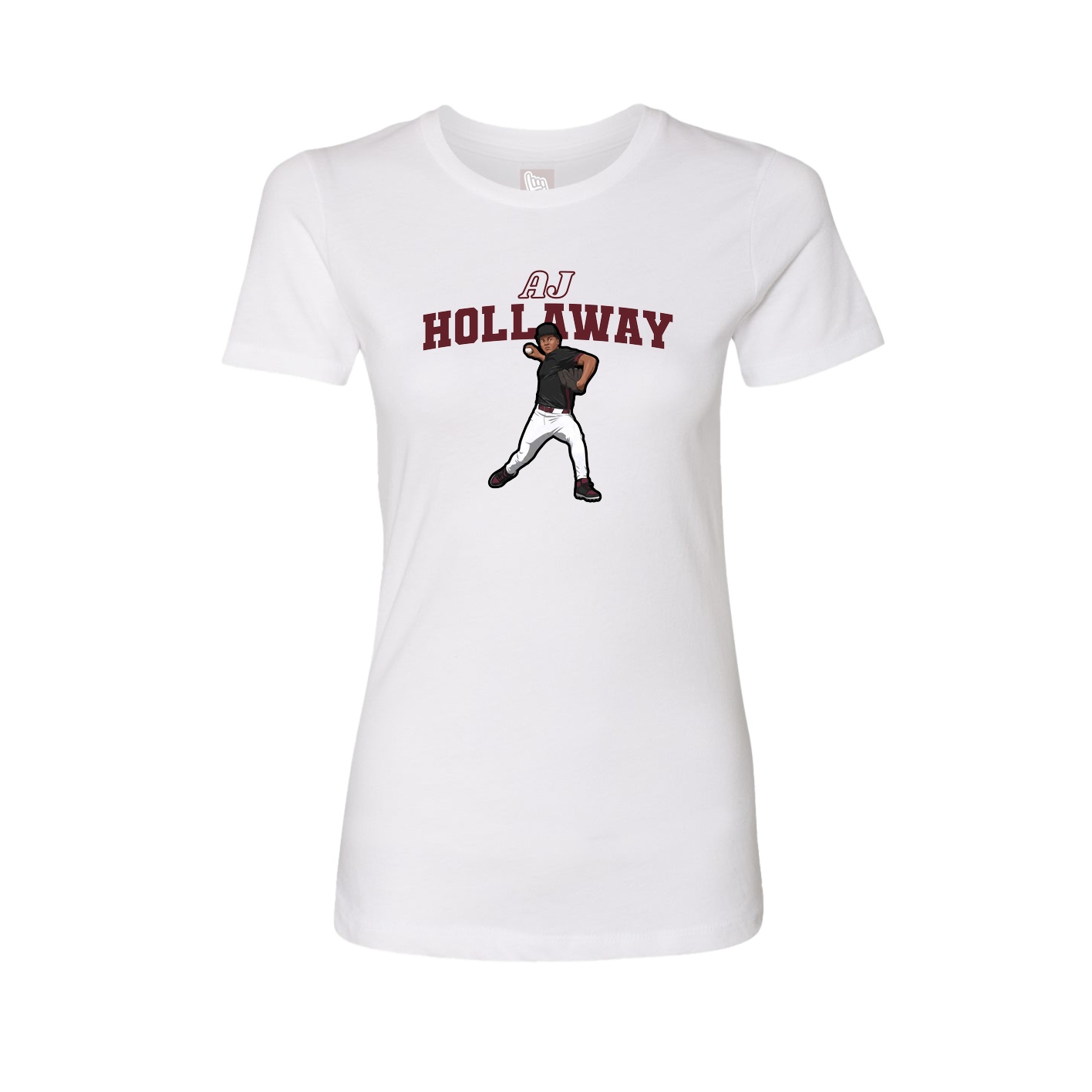 Fitted Women's Tee — Name Arch in White