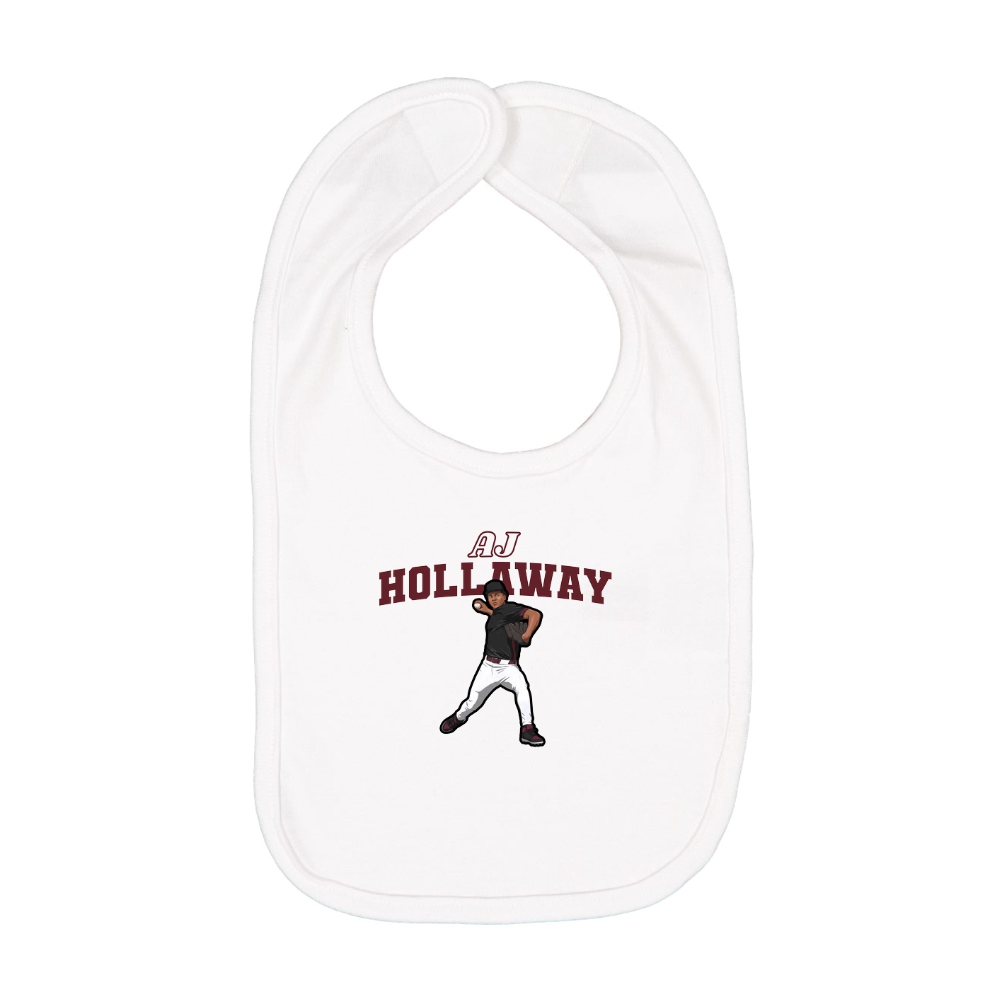 Infant Bib — Name Arch in White