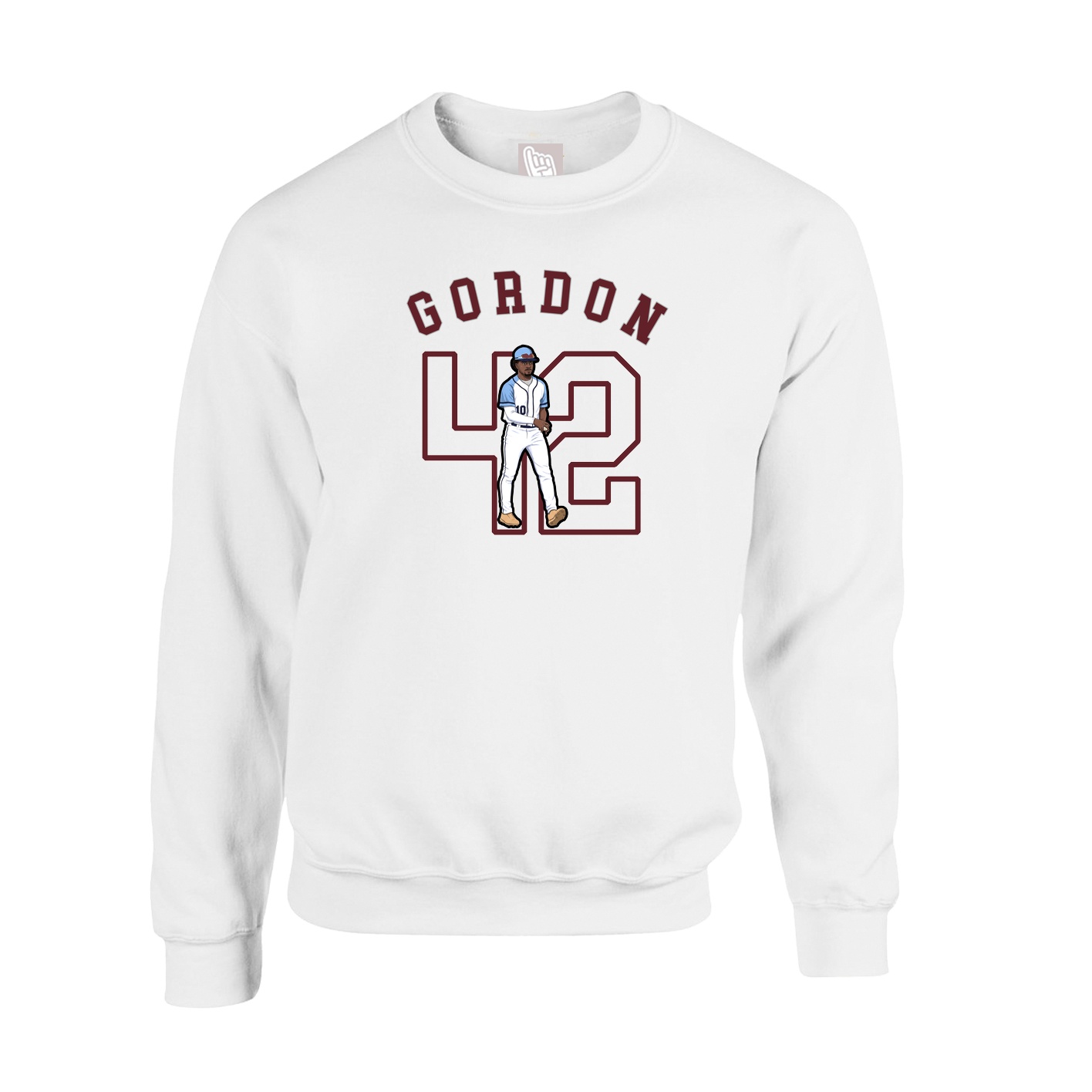 Fleece Crew — Shirsey Arch in White