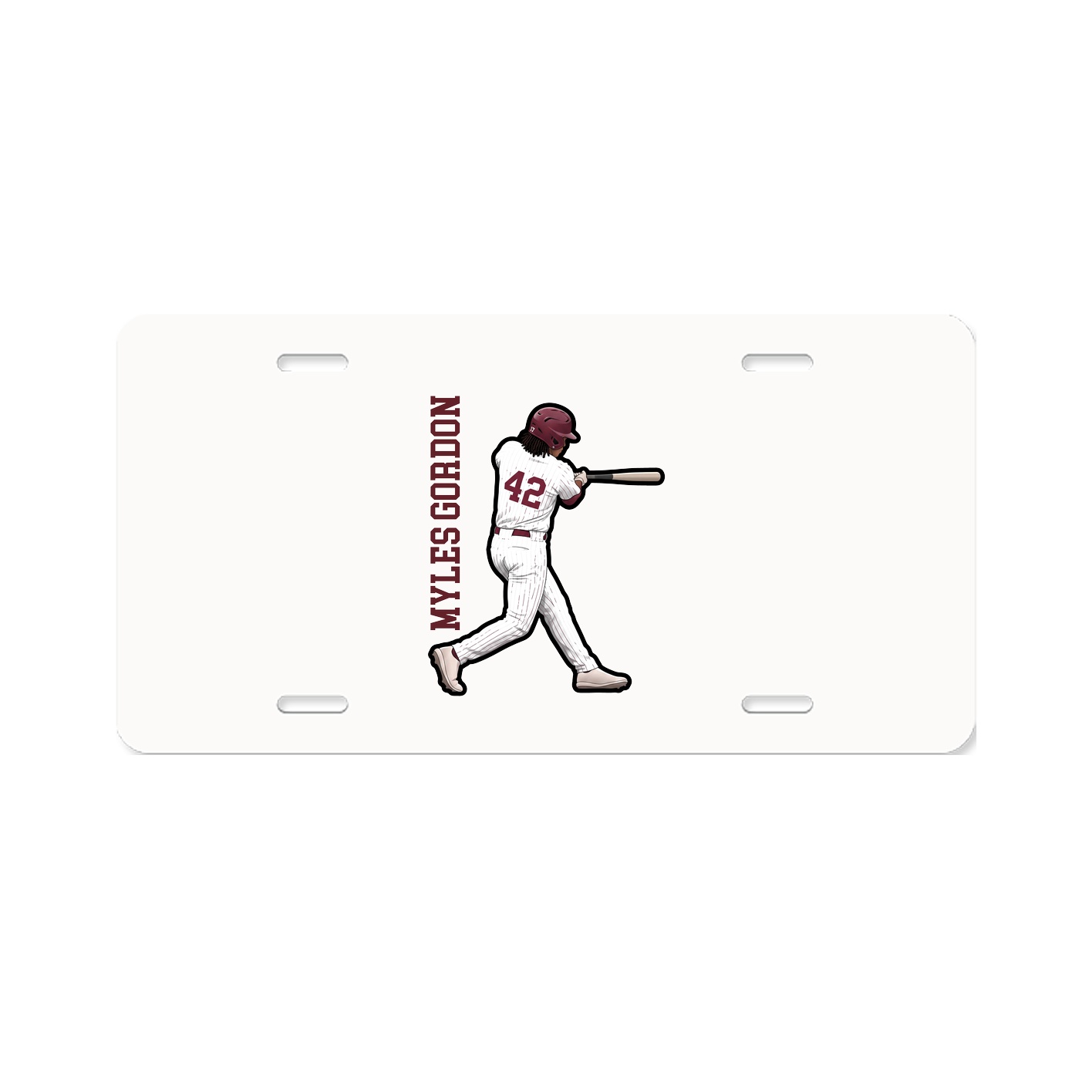 License Plate — Name Vertical in Classic
