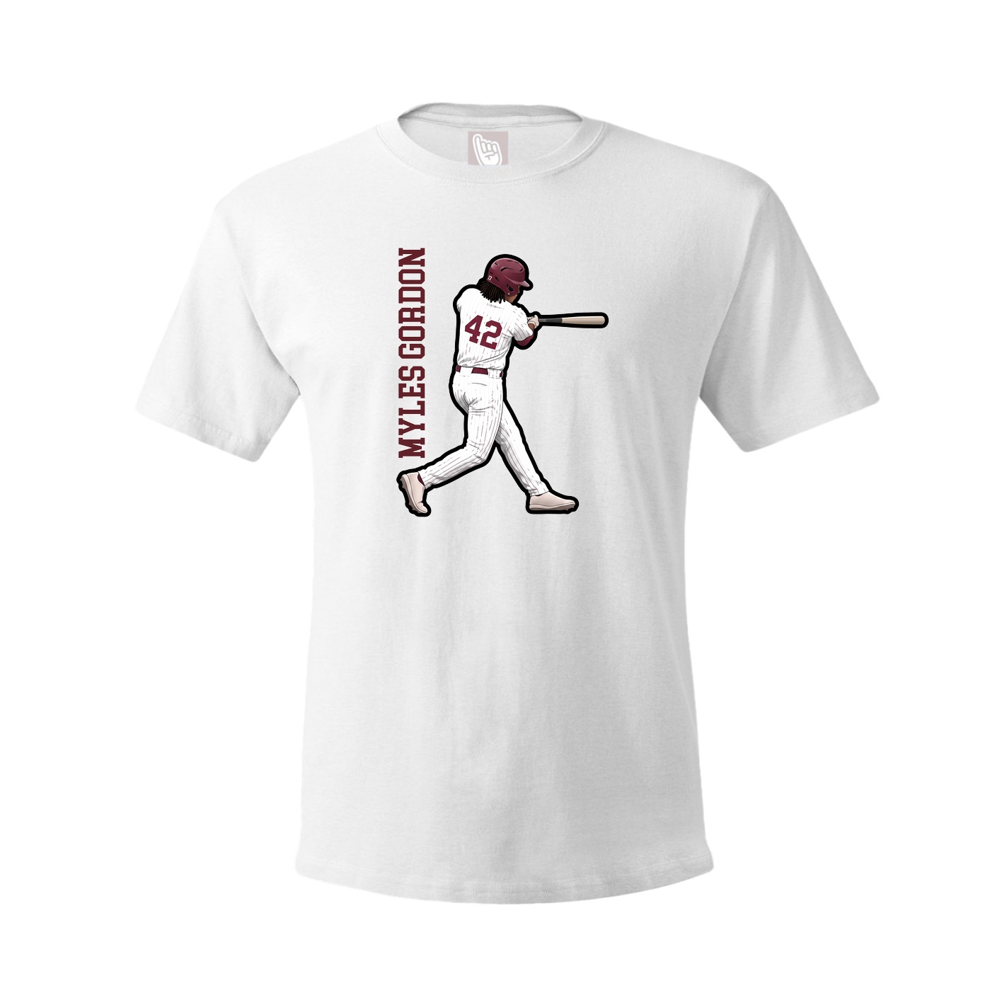 Tee — Name Vertical in White