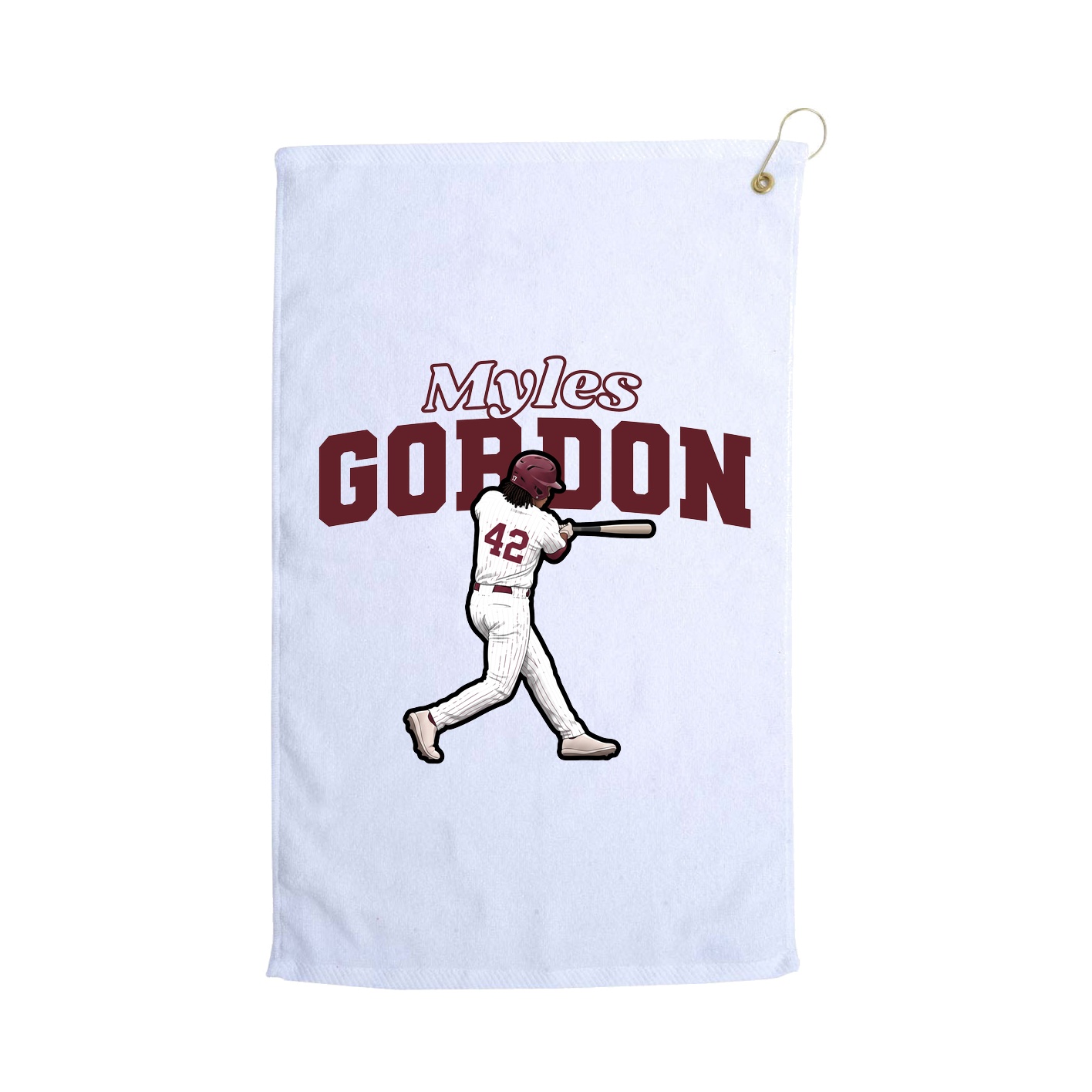 Golf Towel — Name Arch in White