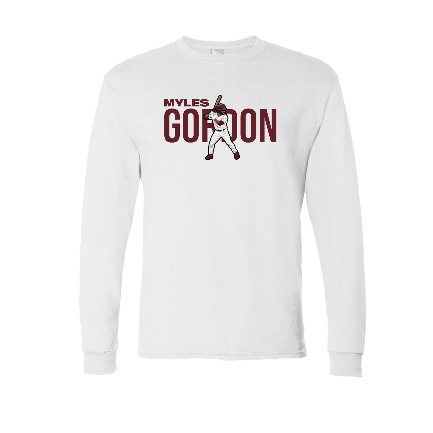 Long Sleeve Tee — Player Name in White