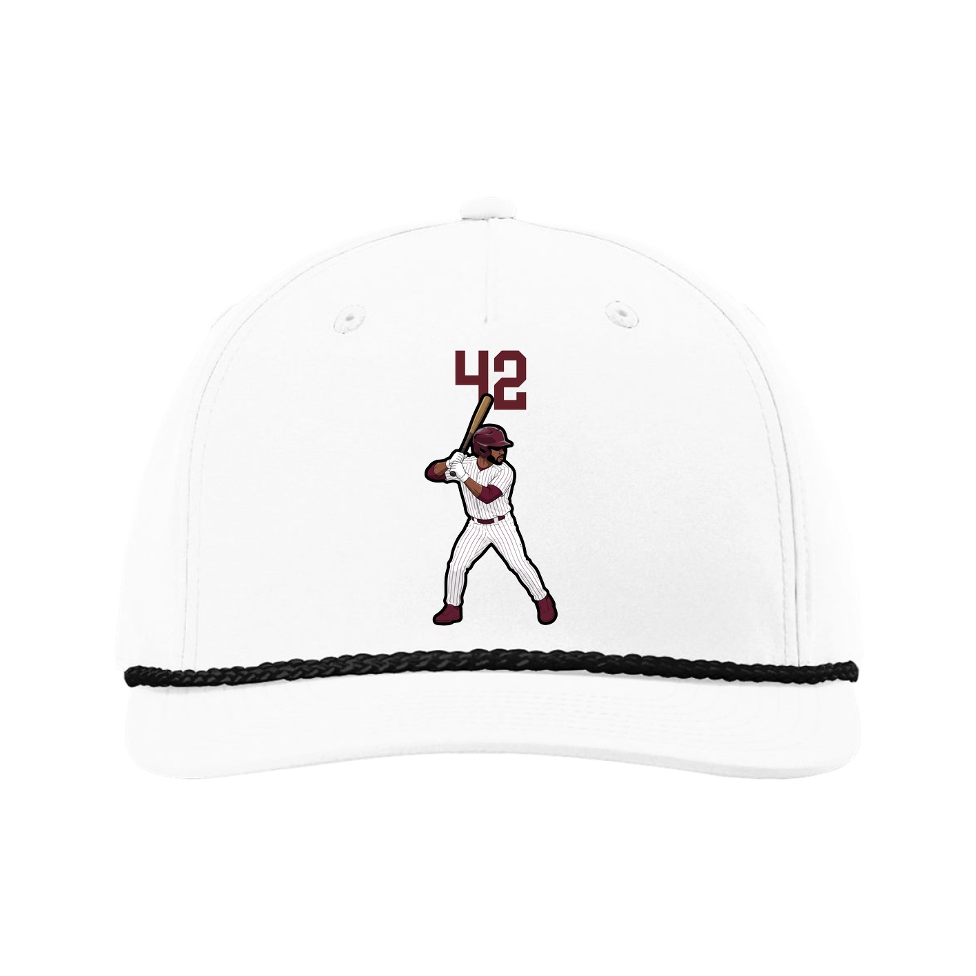 Five-Panel Classic Rope Cap — Number Top in White