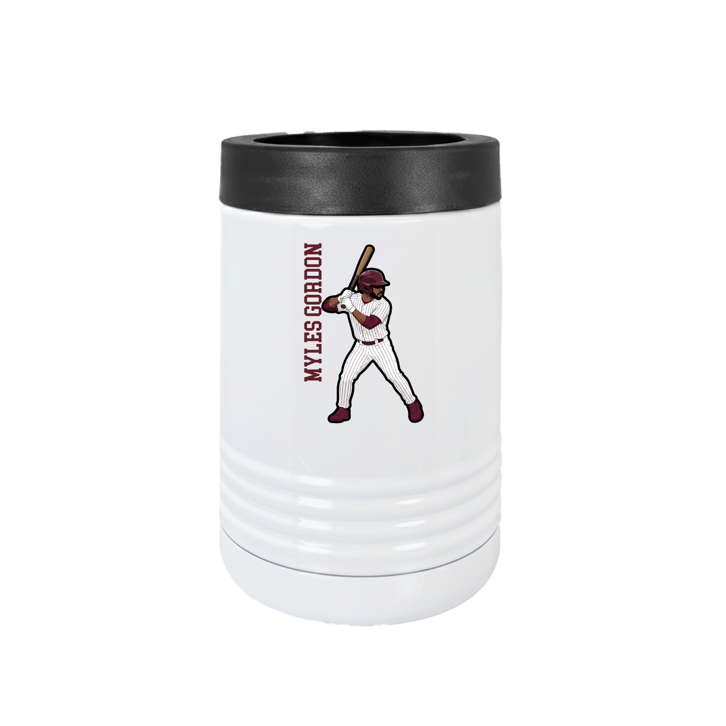 Beverage Holder — Name Vertical in White