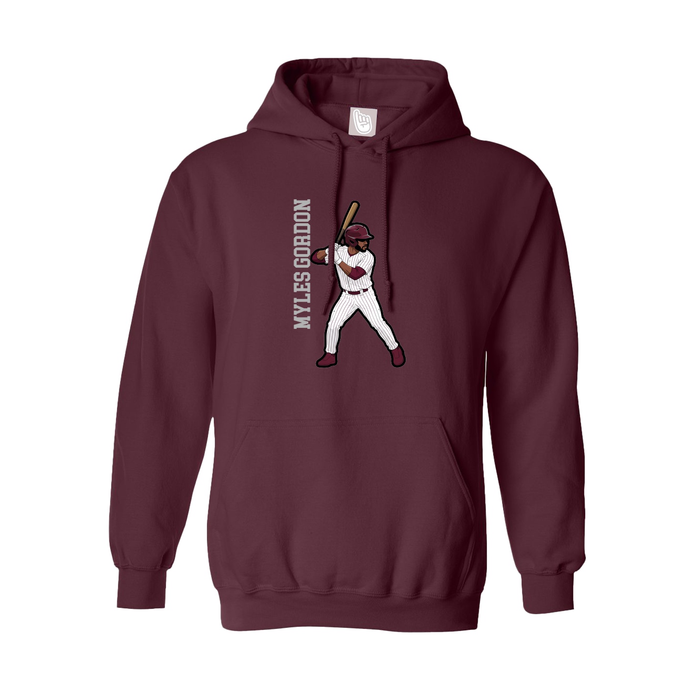 Youth Hoodie — Name Vertical in Maroon