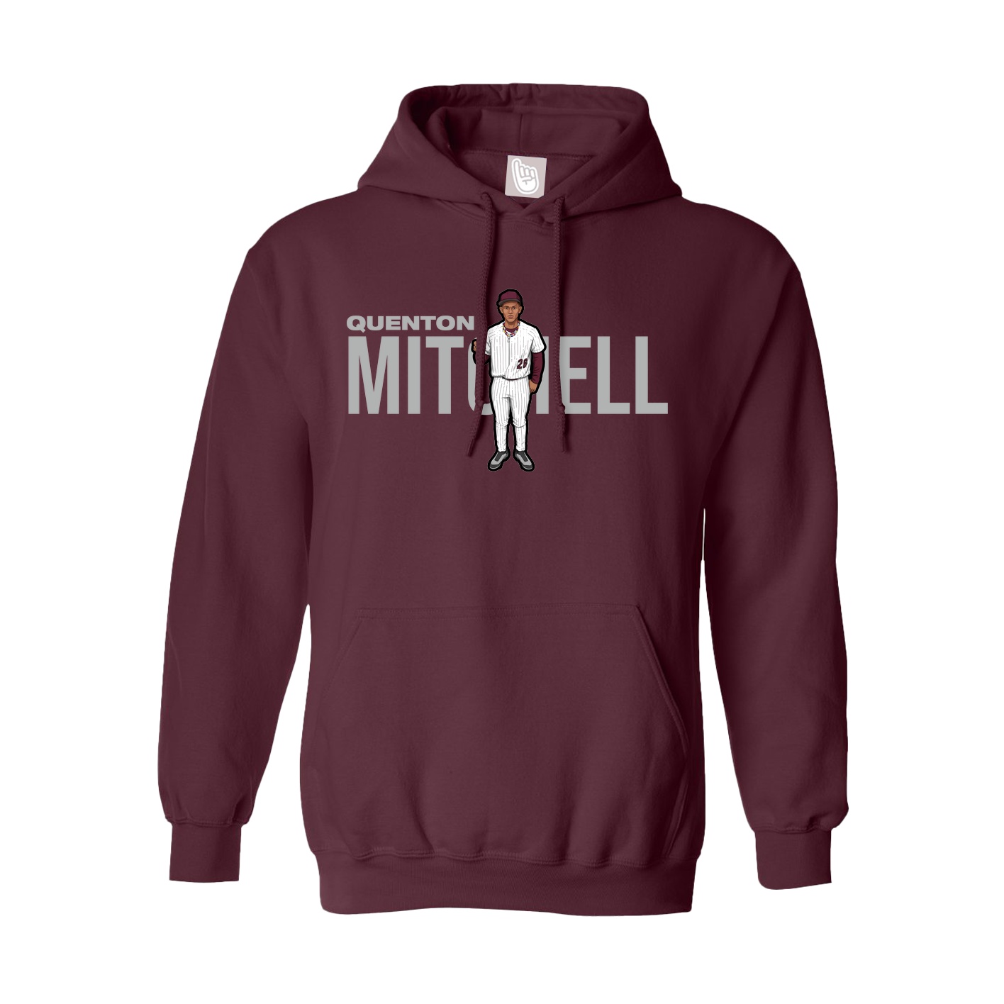 Youth Hoodie — Player Name in Maroon