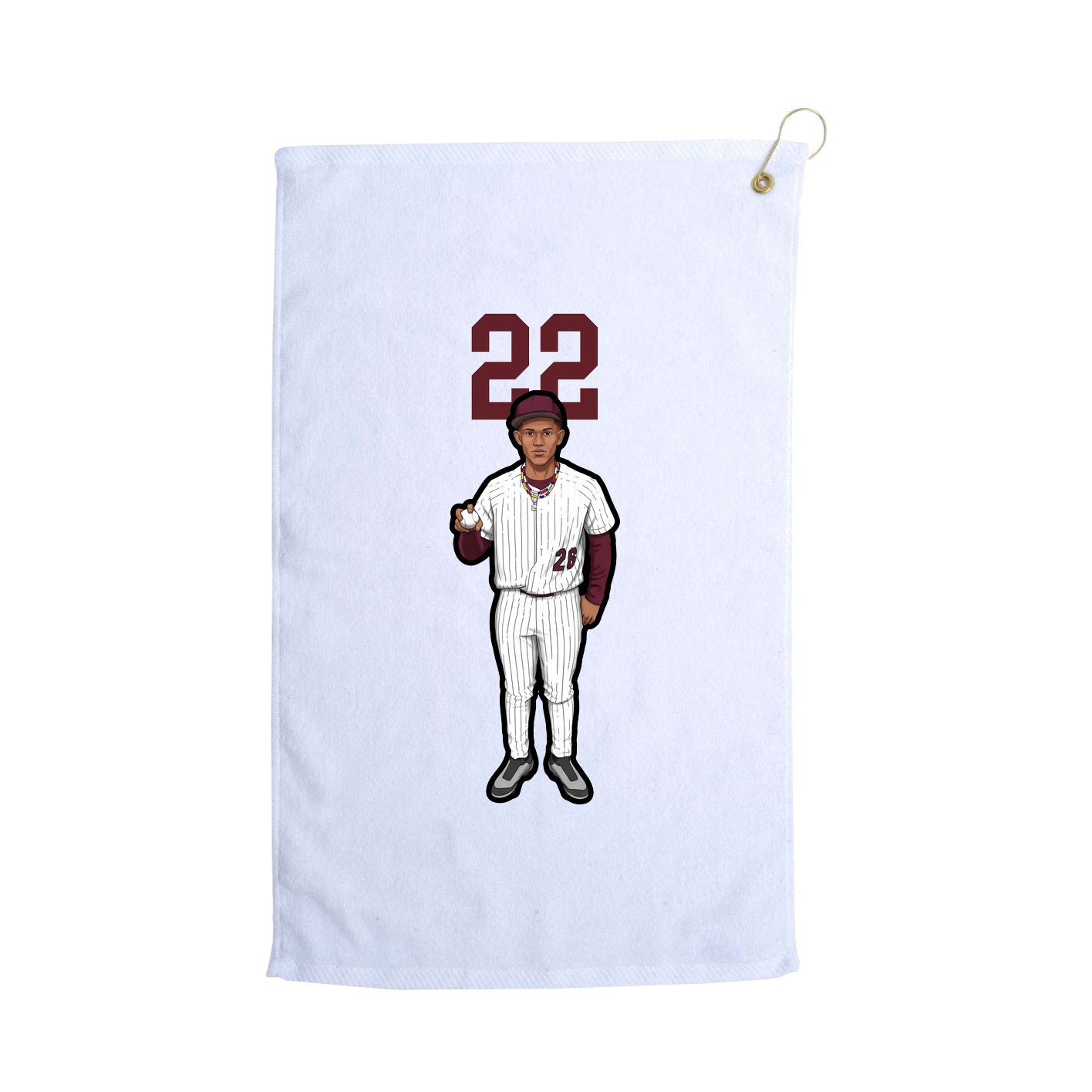 Golf Towel — Number Top in White