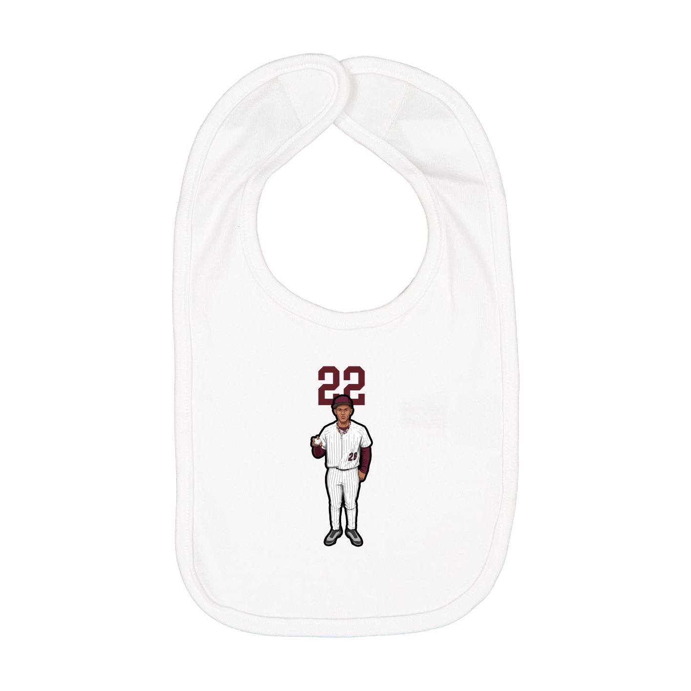 Infant Bib — Number Top in White
