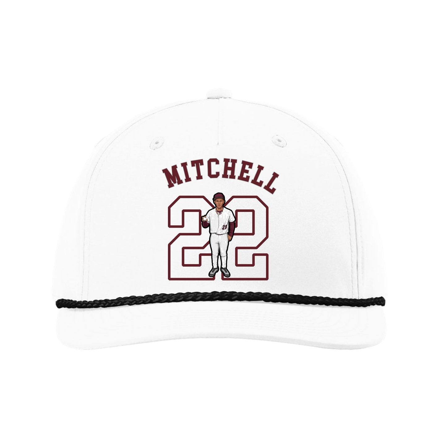 Five-Panel Classic Rope Cap — Shirsey Arch in White