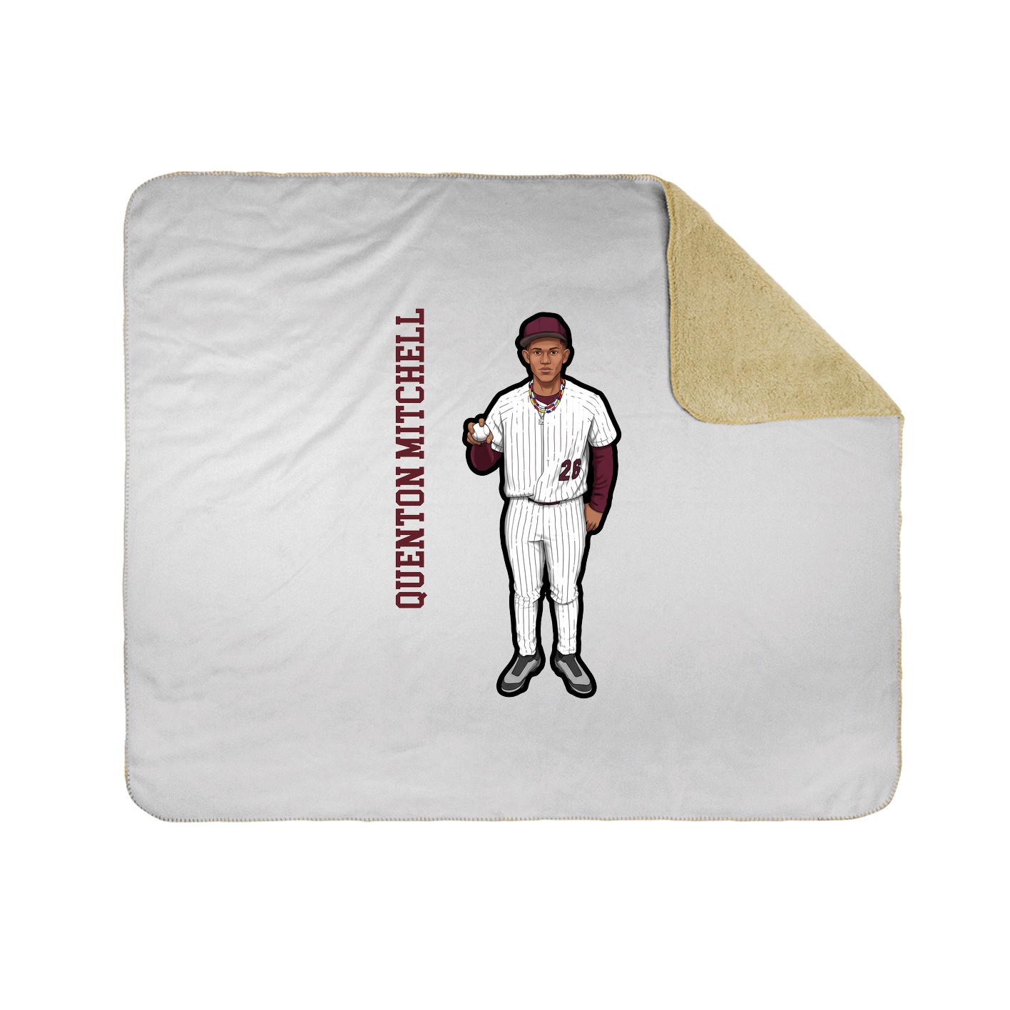 Throw Blanket — Name Vertical in White