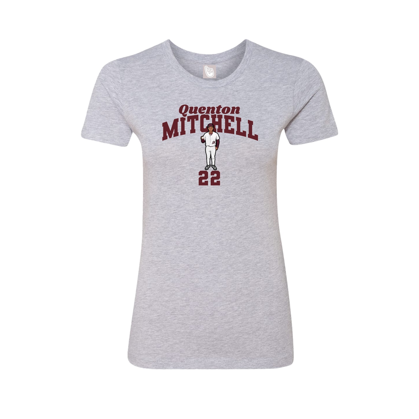 Fitted Women's Tee — Signature Arch in Grey
