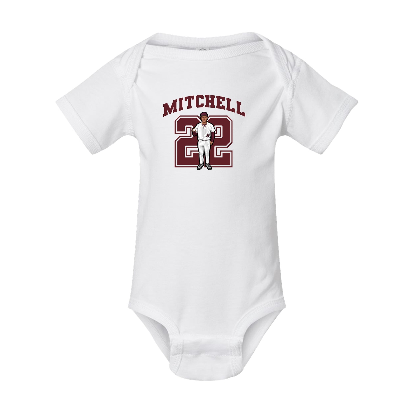 Baby Onesie — Number in White