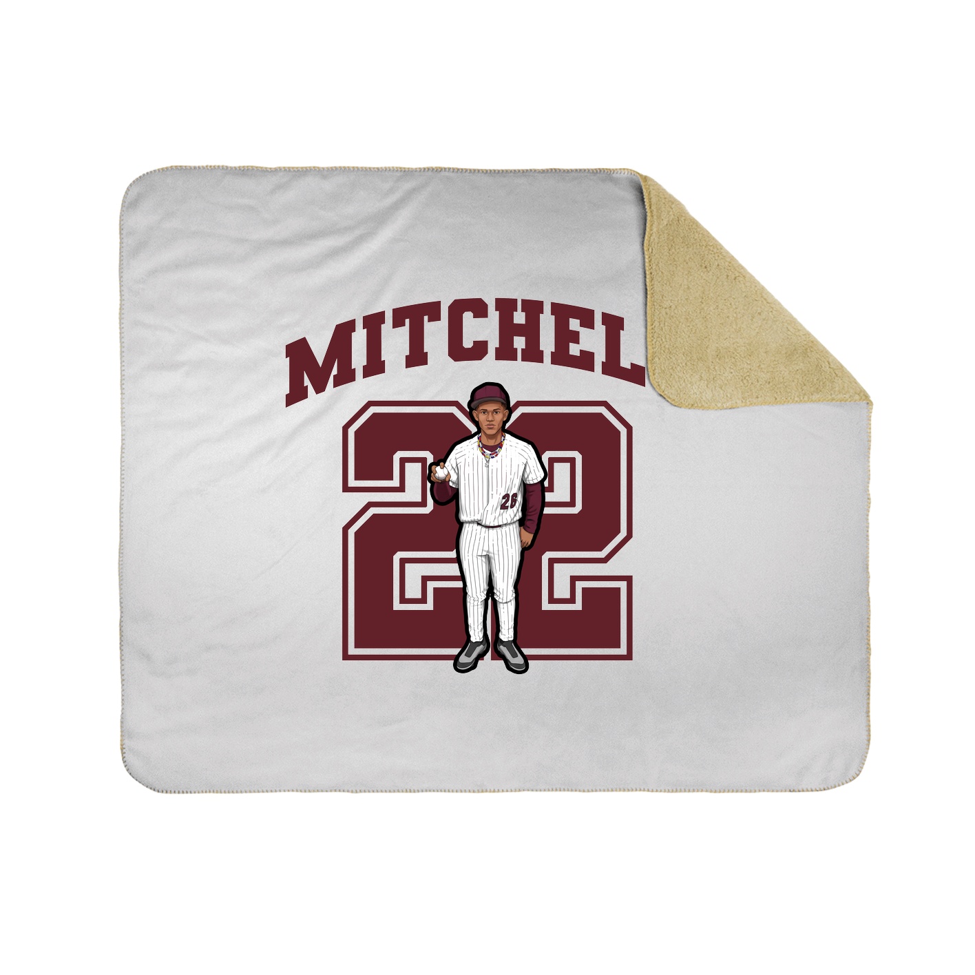 Throw Blanket — Number in White