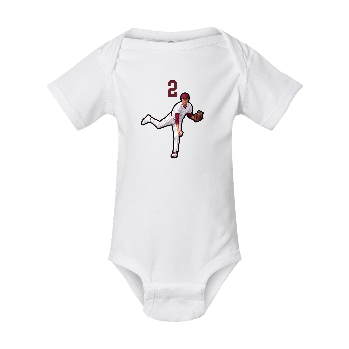 Baby Onesie — Number Top in White