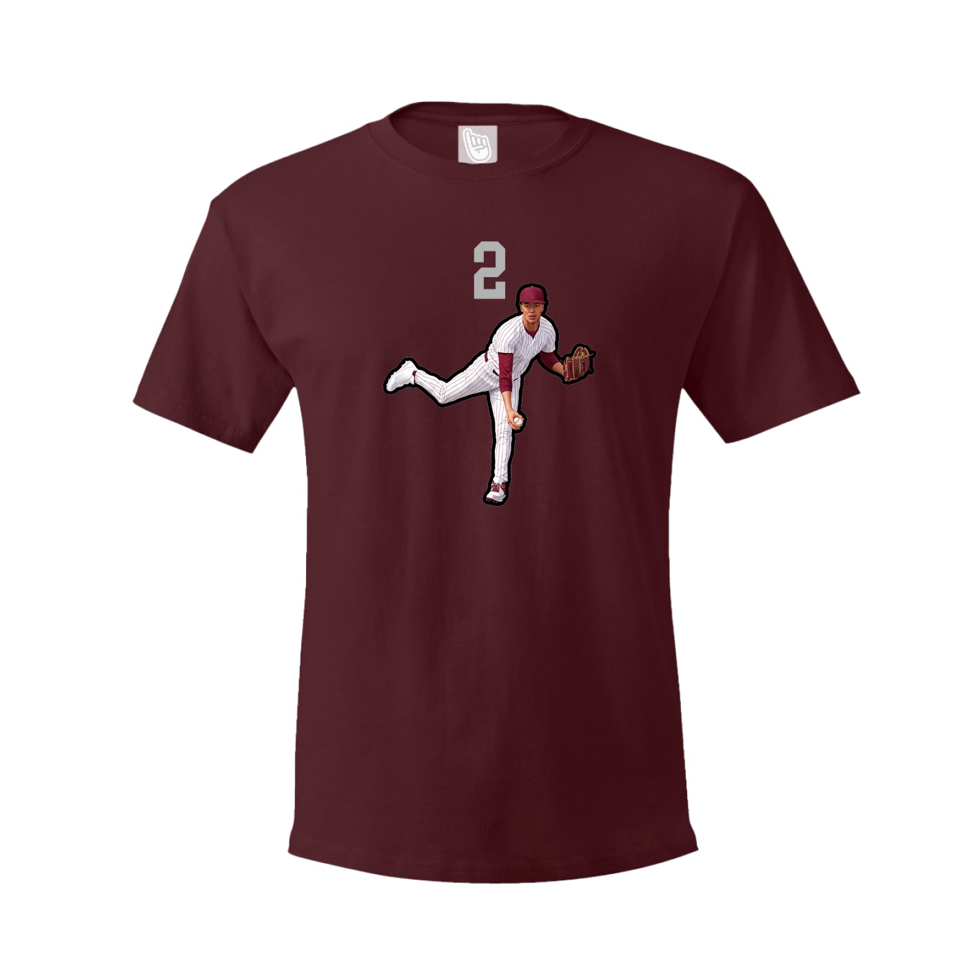 Youth Tee — Number Top in Maroon