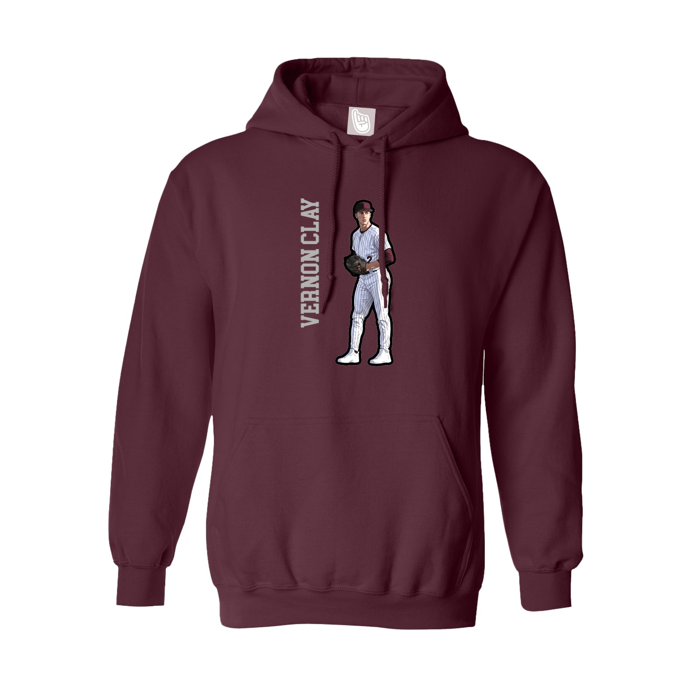Youth Hoodie — Name Vertical in Maroon