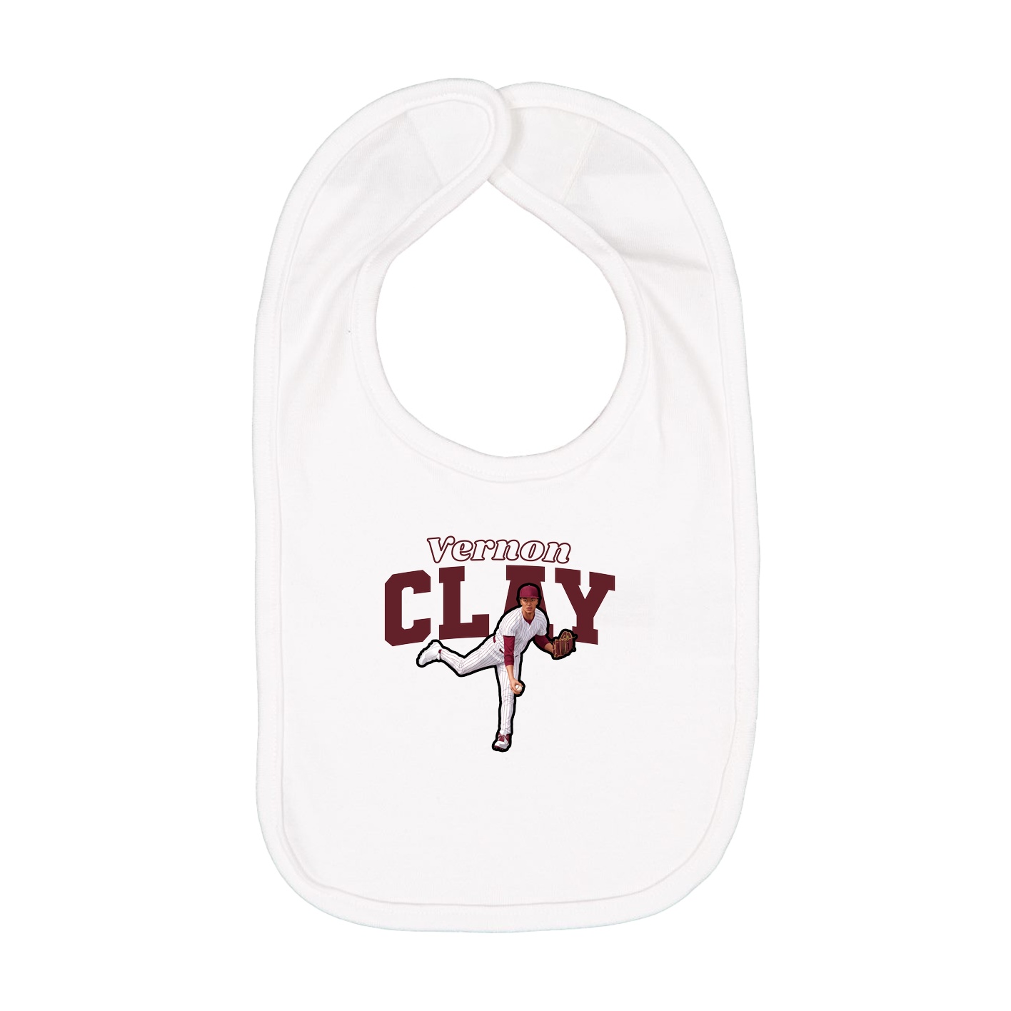 Infant Bib — Name Arch in White