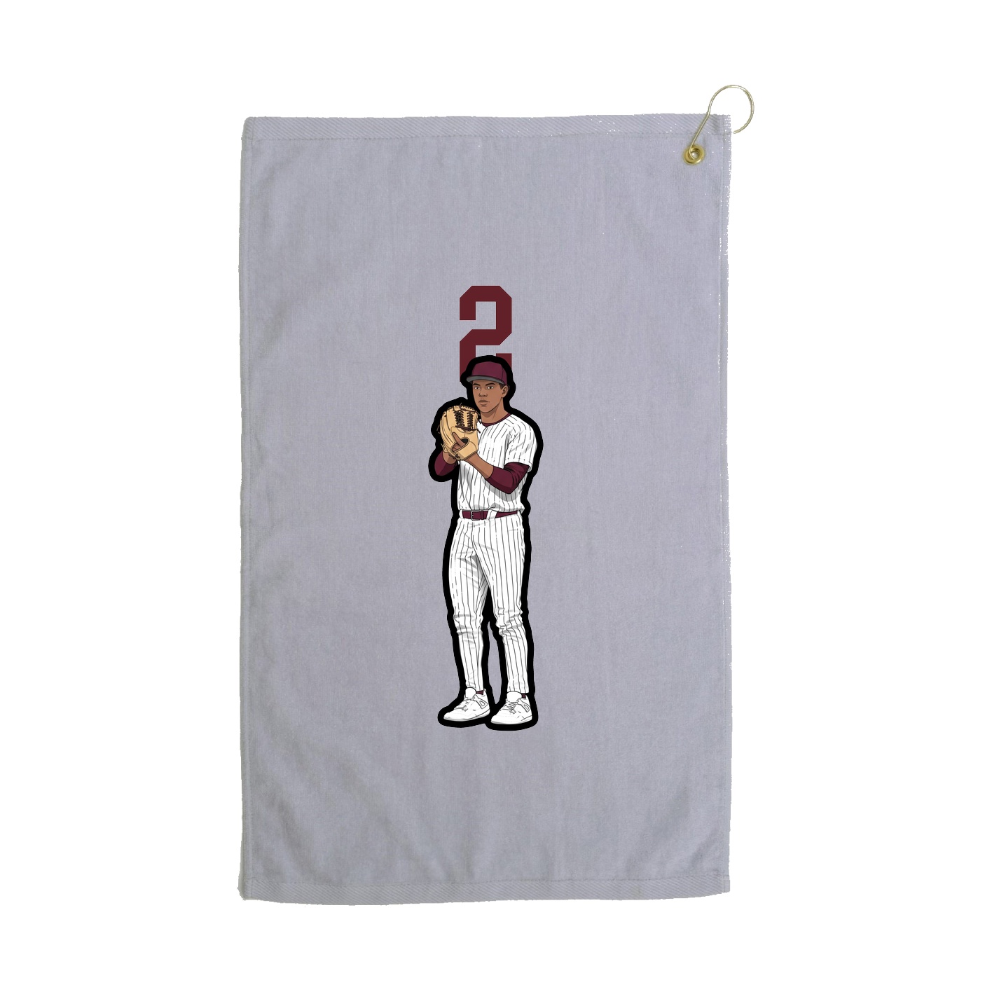 Golf Towel — Number Top in Grey