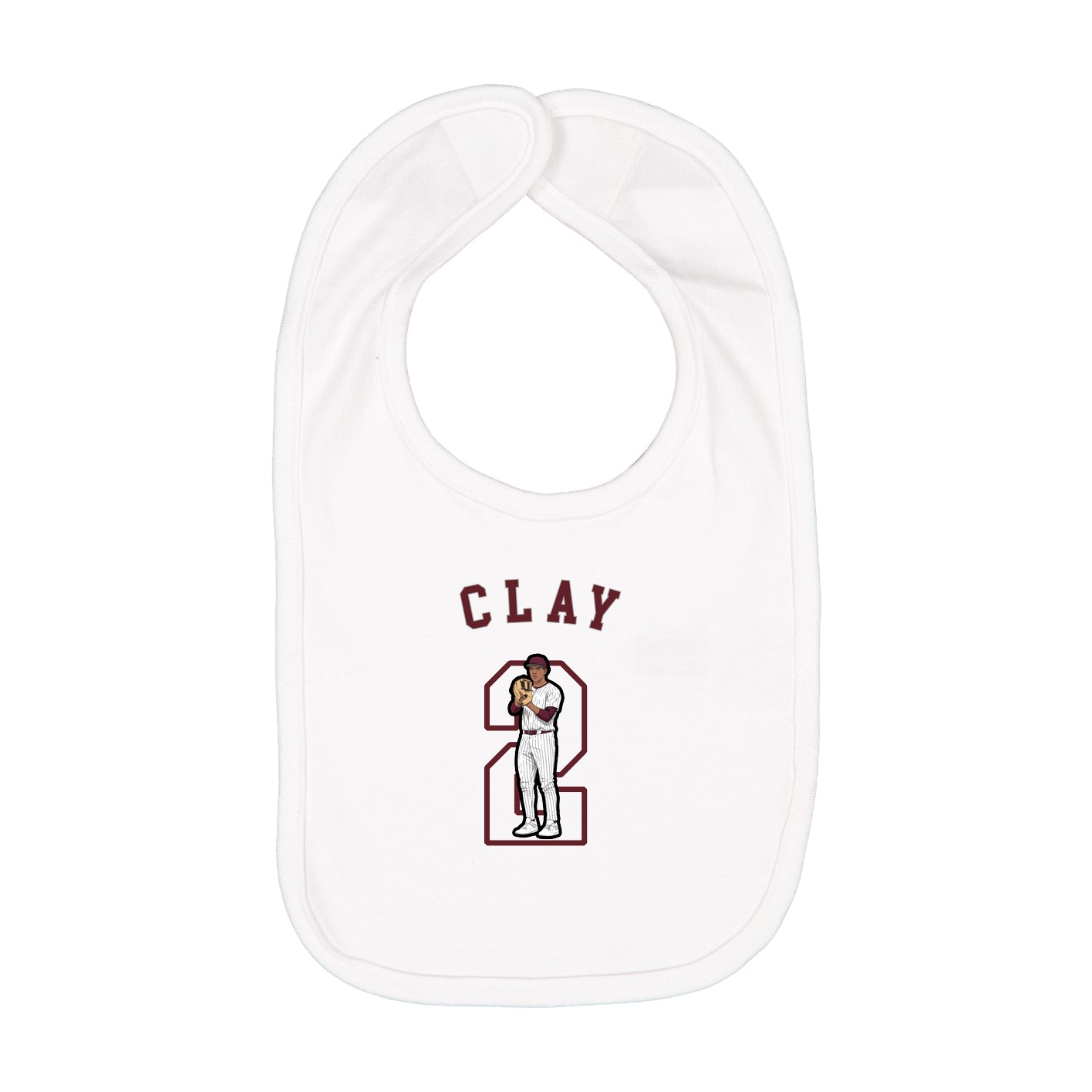 Infant Bib — Shirsey Arch in White