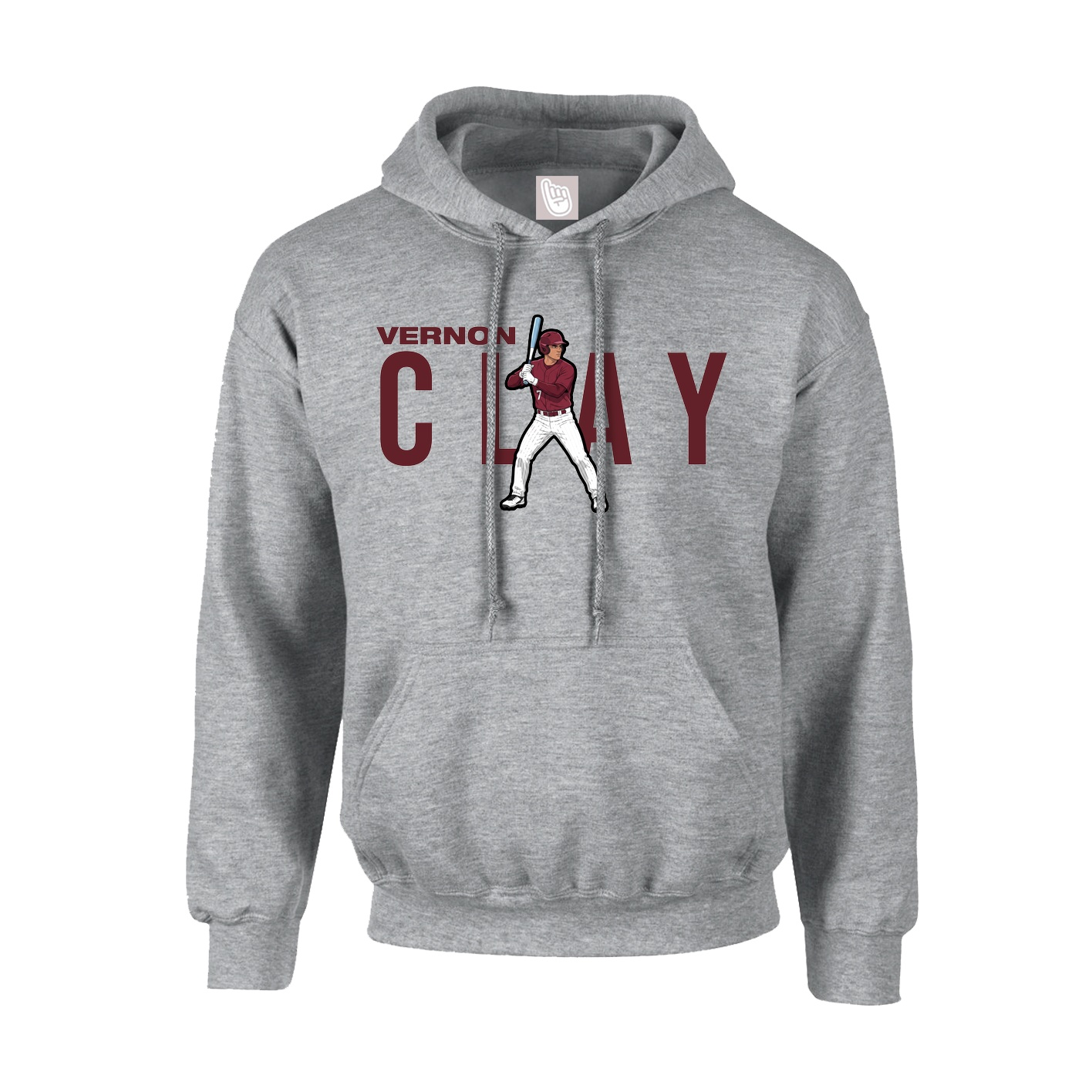 Hoodie — Player Name in Grey
