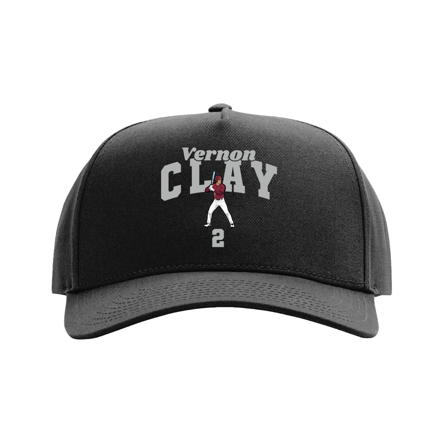 Full Fabric Five-Panel Champ Cap — Signature Arch in Black