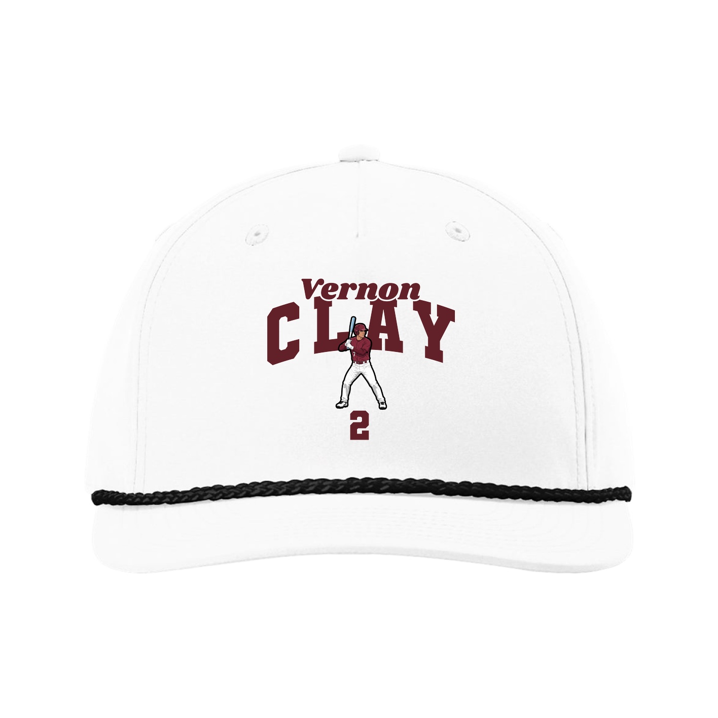 Five-Panel Classic Rope Cap — Signature Arch in White
