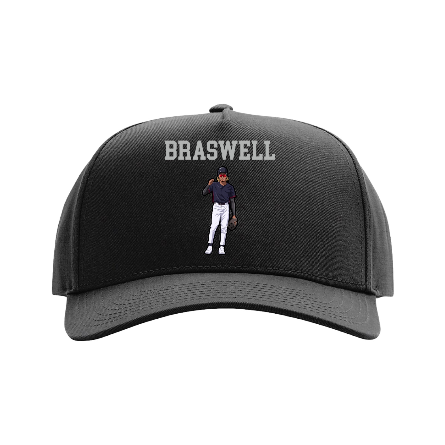 Full Fabric Five-Panel Champ Cap — Shirsey in Black