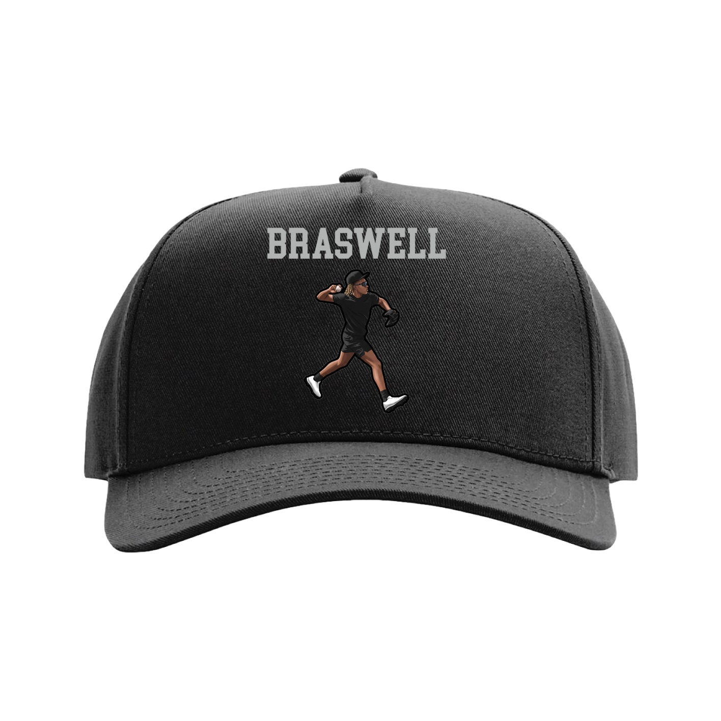 Full Fabric Five-Panel Champ Cap — Shirsey in Black