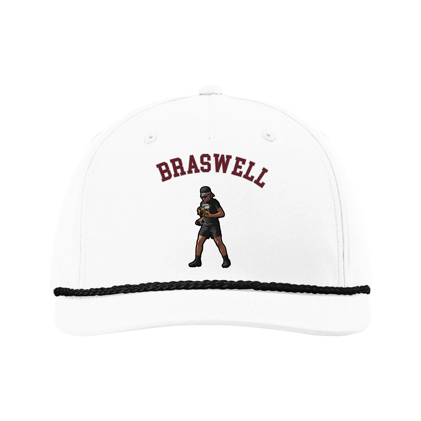 Five-Panel Classic Rope Cap — Shirsey Arch in White