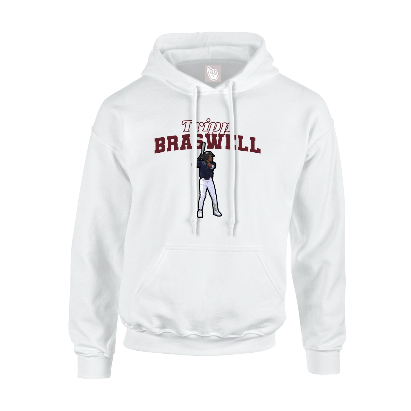 Hoodie — Name Arch in White