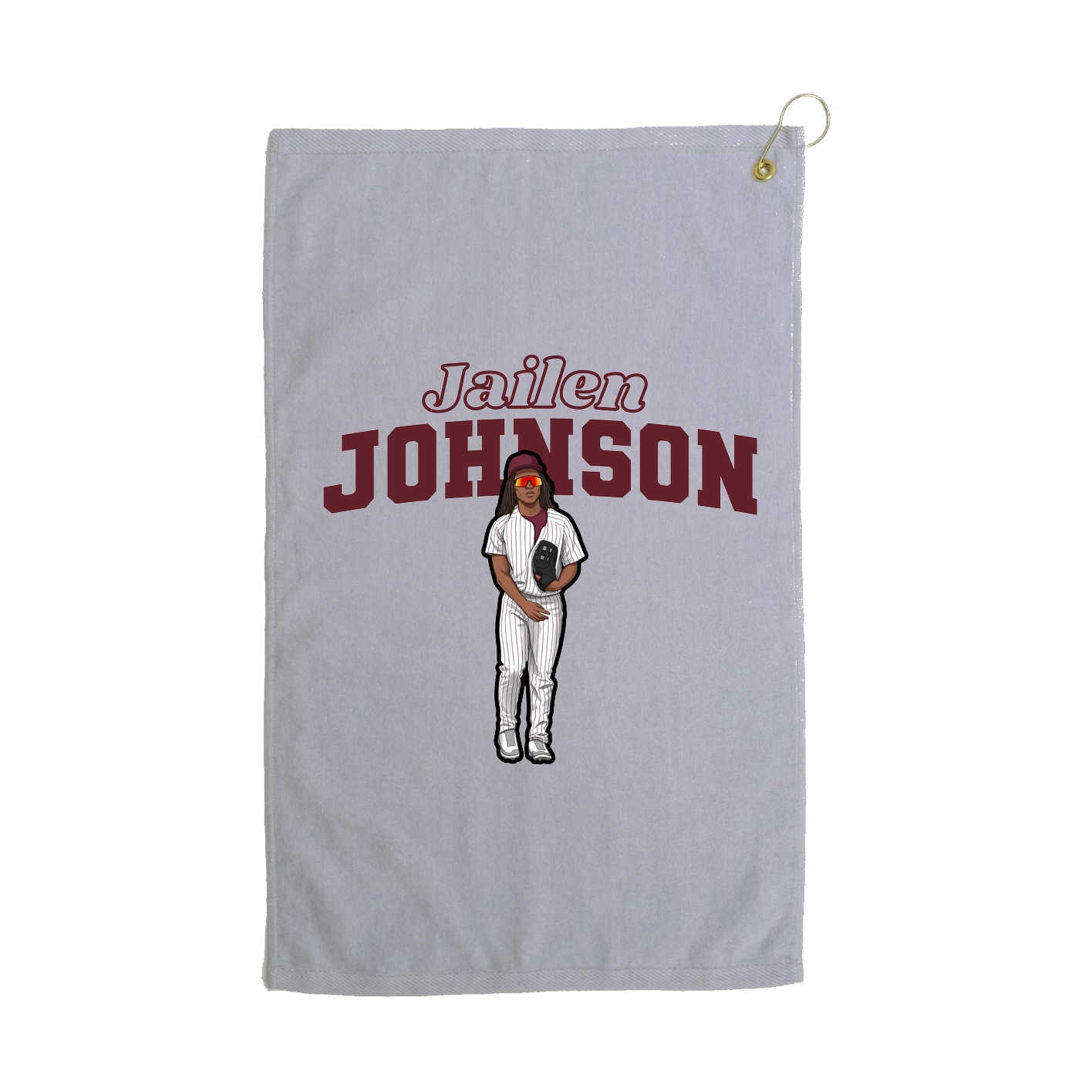 Golf Towel — Name Arch in Grey