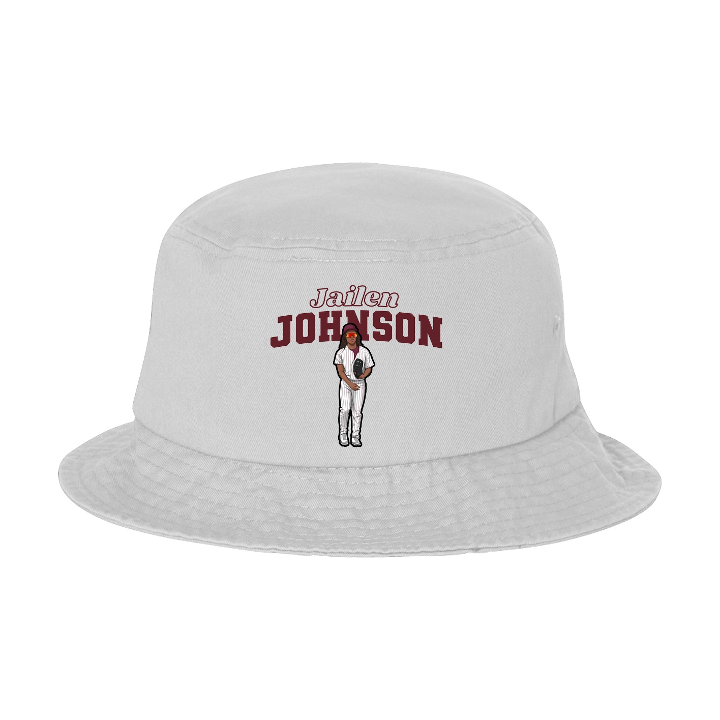 Bucket Cap — Name Arch in White