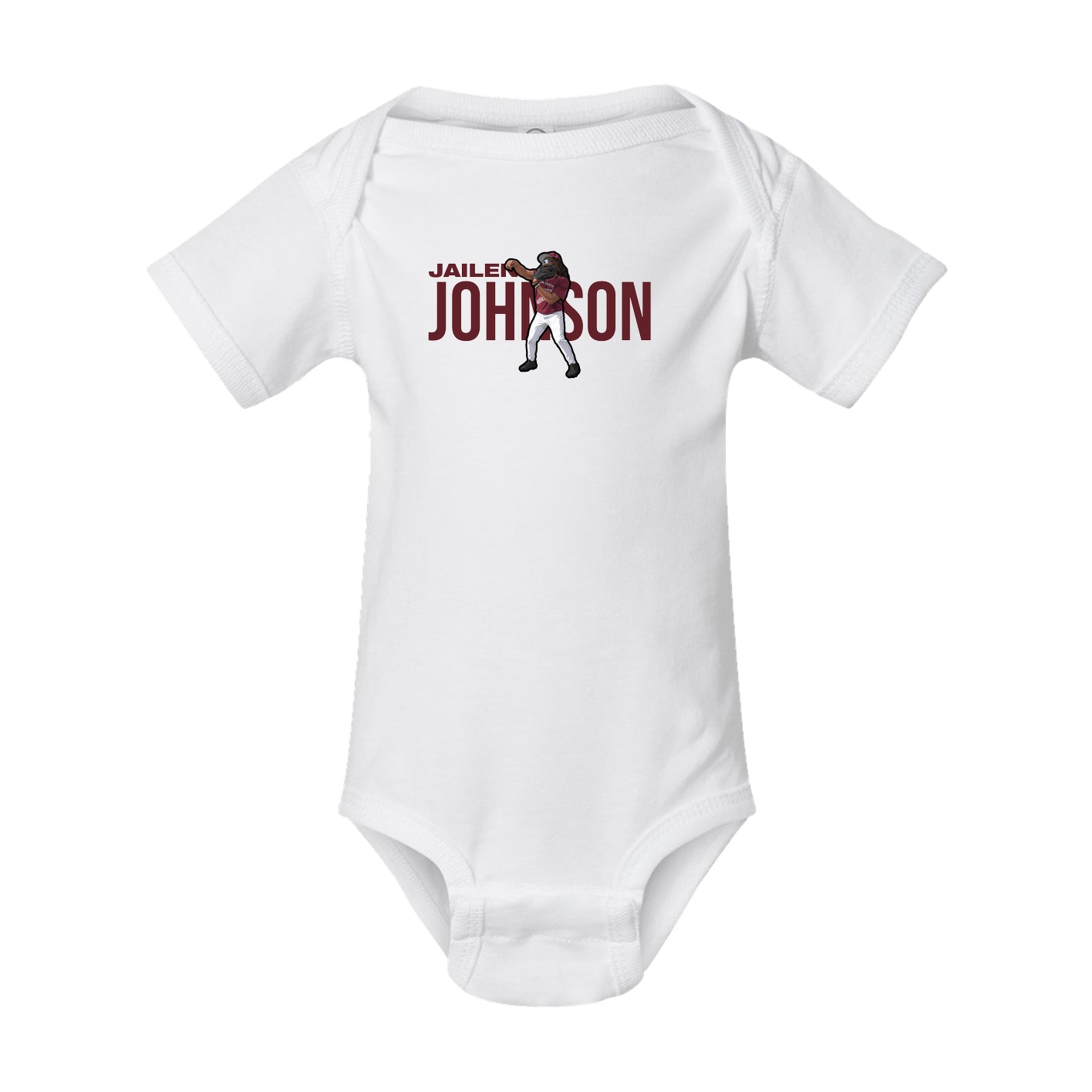 Baby Onesie — Player Name in White