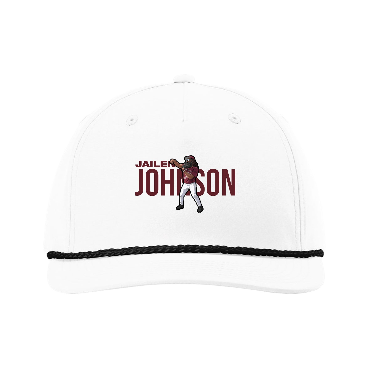 Five-Panel Classic Rope Cap — Player Name in White