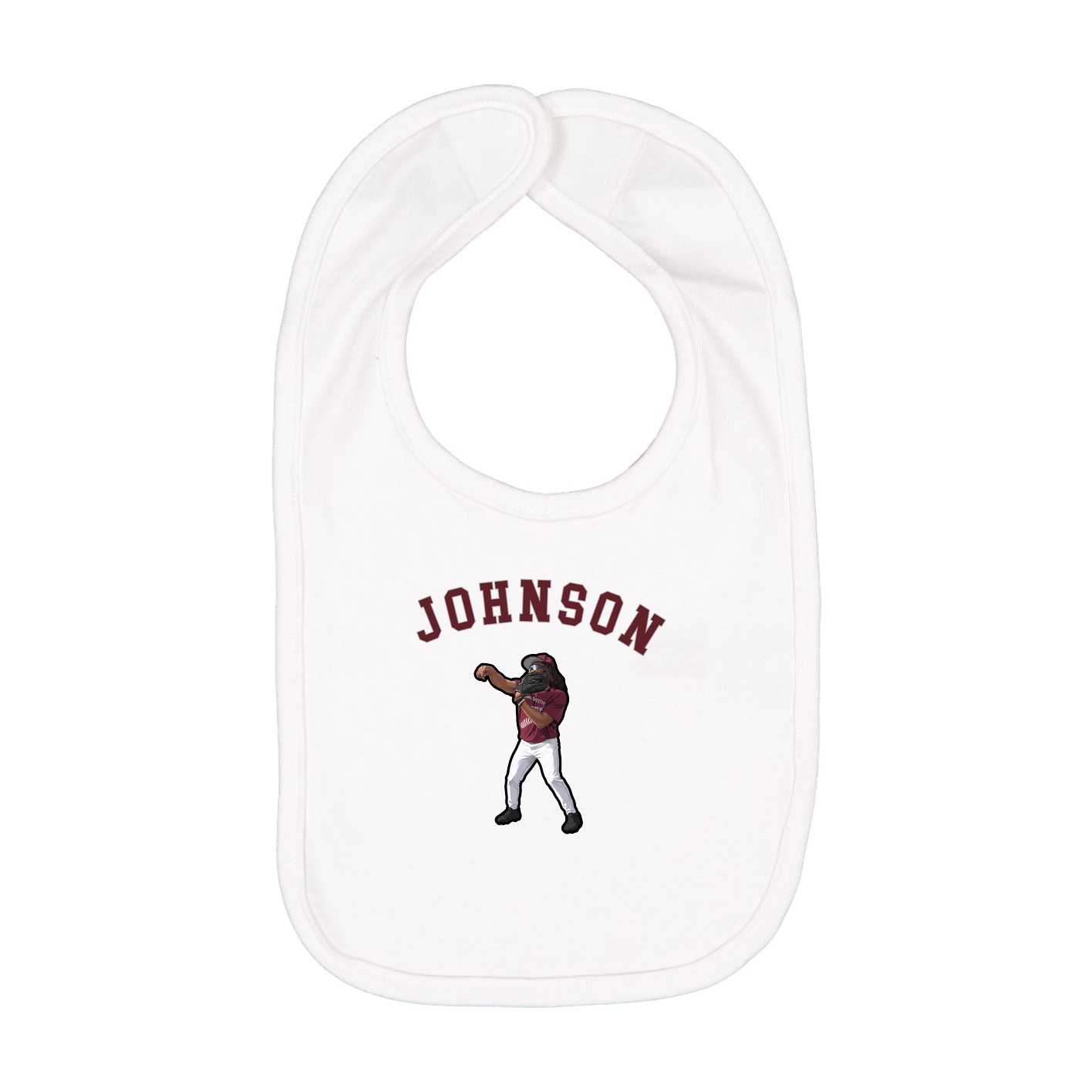 Infant Bib — Shirsey Arch in White