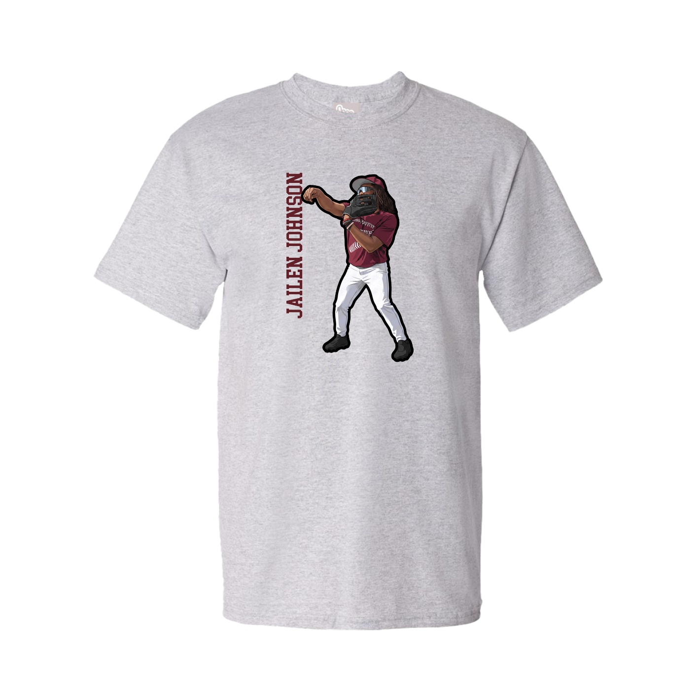 Youth Tee — Name Vertical in Grey