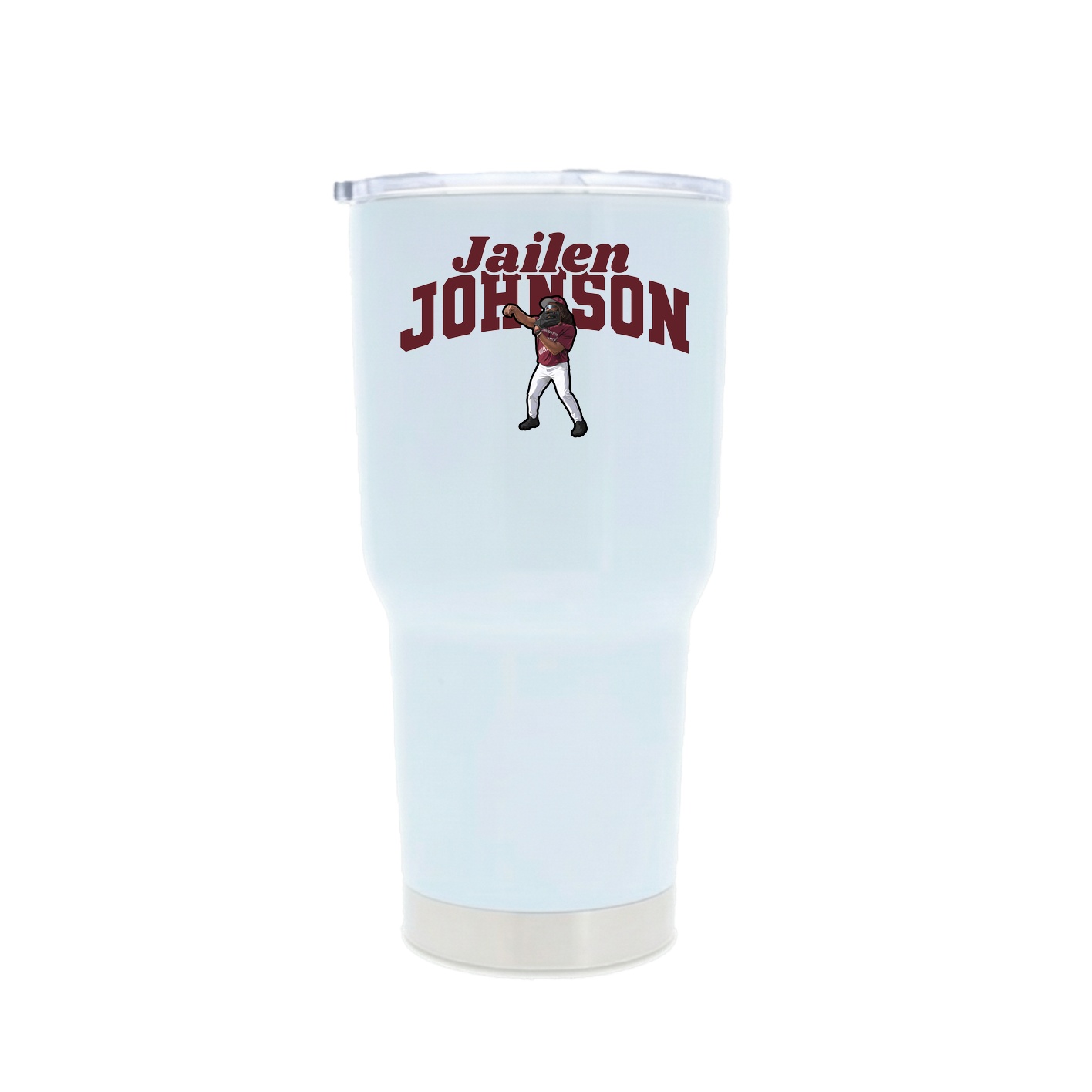 30oz Stainless Steel Tumbler — Signature Arch in White