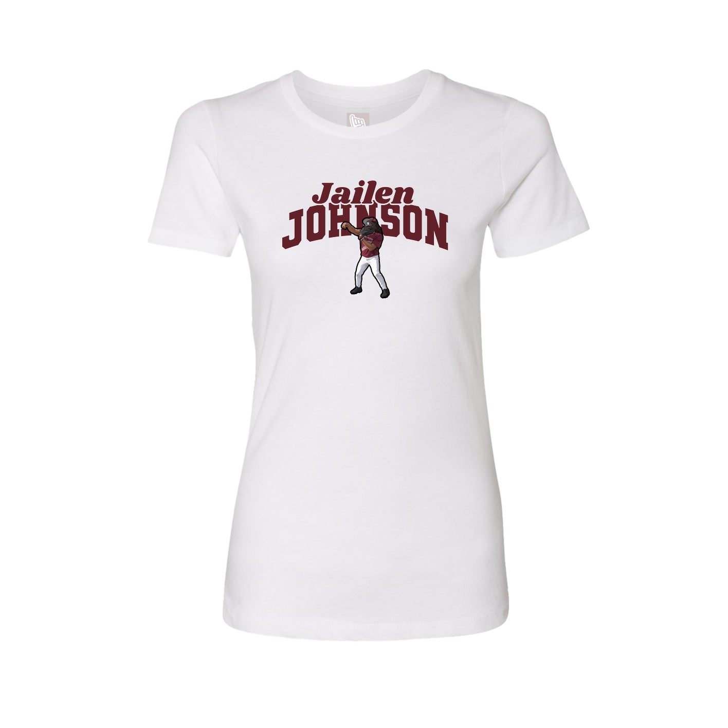 Fitted Women's Tee — Signature Arch in White