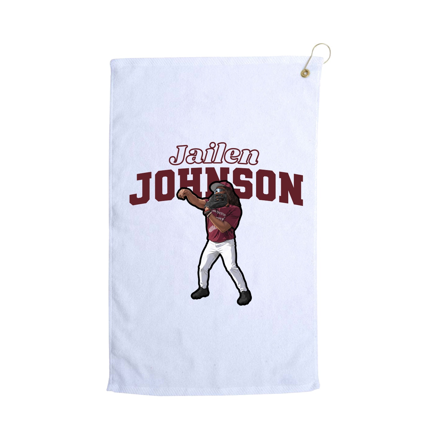 Golf Towel — Name Arch in White